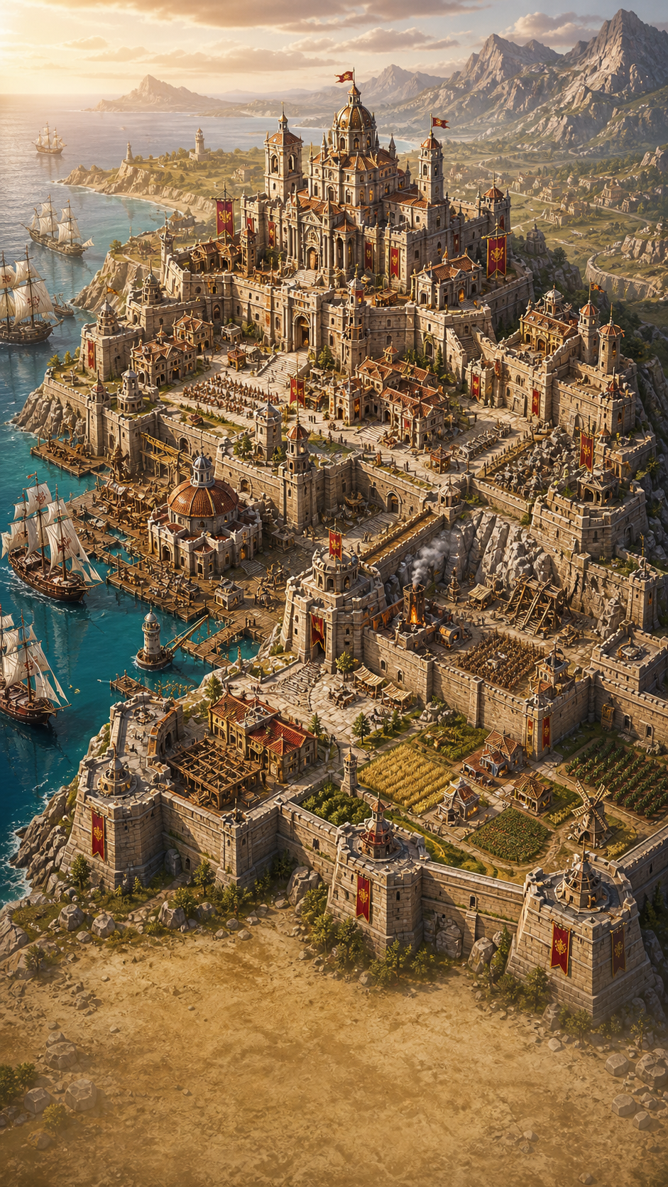 Fortaleza costera del Imperio Dorado